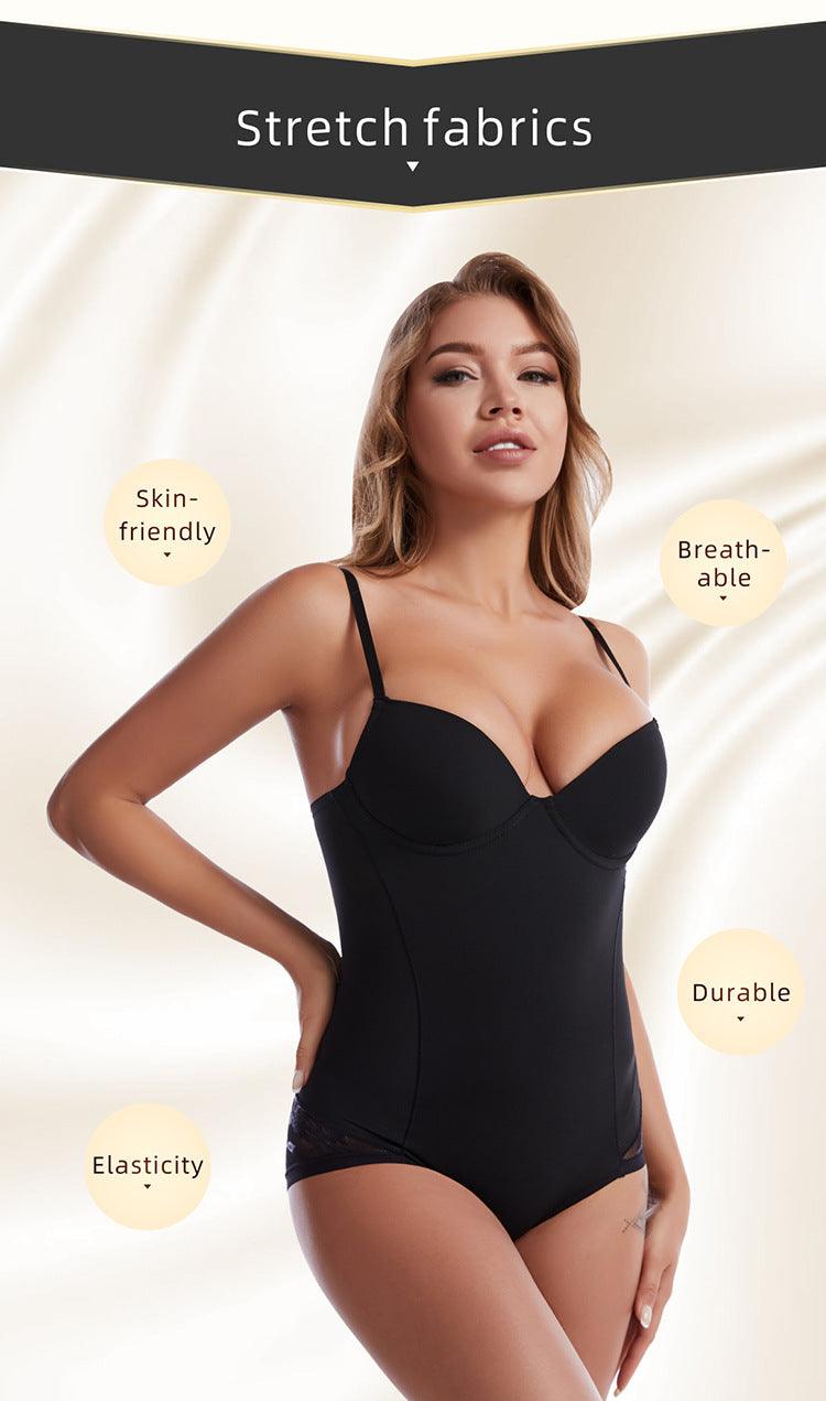 Curvear®️ Women Shapewear Bodysuit Tummy Control Body Shaper Lace Sculpting Bodysuit Seamless Waist Trainer Adjustable Straps Slimming Push Up Leotard Jumpsuit Tops with Bra