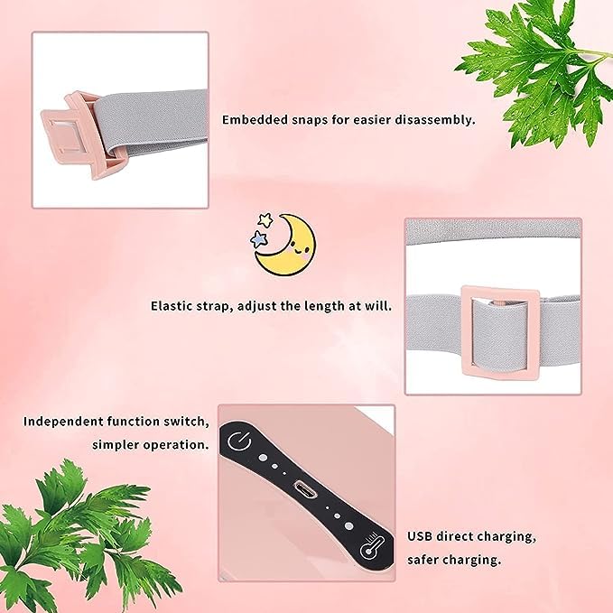 Electric Heating Pad Belt for Back Pain Relief – Portable USB Rechargeable Waist Warmer for Cramps, Lower Back & Abdomen – Adjustable Heat Therapy Wrap for Women & Men – Pink"