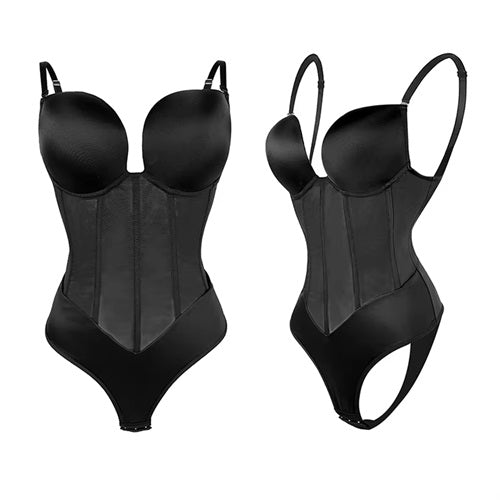 Curvear®️High Quality Invisible Push up Bra Shapewear Party Underwear Boob Waist Trainer Thong Bodysuit Corsets for Women
