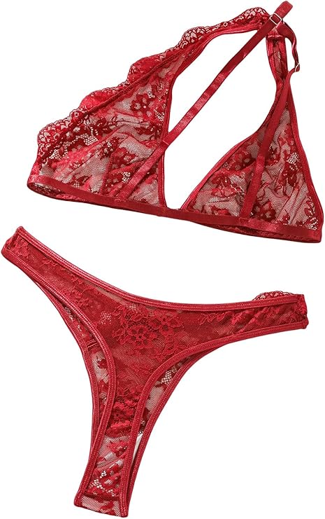 Curvear®️Women's Lingerie Set Lingerie Women Lace Underwear Wrap Chest Strap Three-Point Set