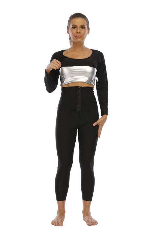 Curvear®️Plus Size Women's Weight Loss Sweat Suits Running Fitness Gym Exercise Slimming Hot Sauna Jacket and Pants