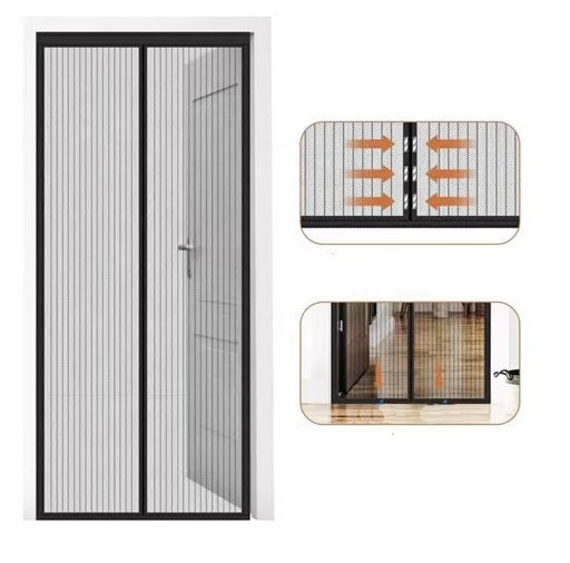 CURVEAR Premium Magnetic Screen Door with Lace Top – Hands-Free Mesh Curtain