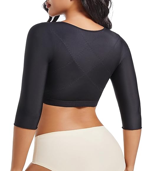 Curvear®️Arm Shaper Tops for Women Arm Compression Sleeves Post Surgery Front Closure Bra Shapewear Posture Corrector Tank Top
