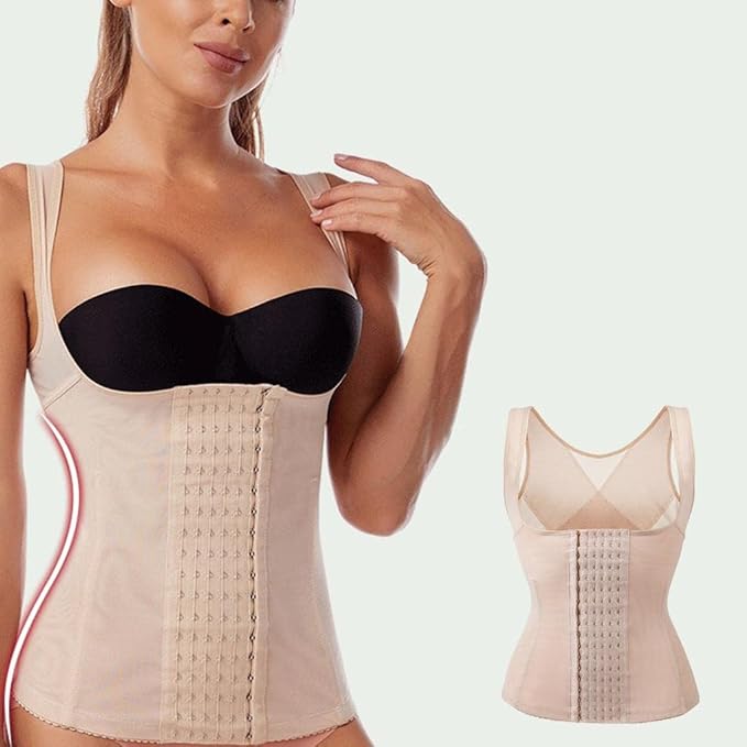 Women’s Waist Trainer Tank Top Shapewear – Adjustable Hook Corset Vest, Tummy Control Slimming Body Shaper, Seamless Compression Undergarment – S to 5XL Sizes