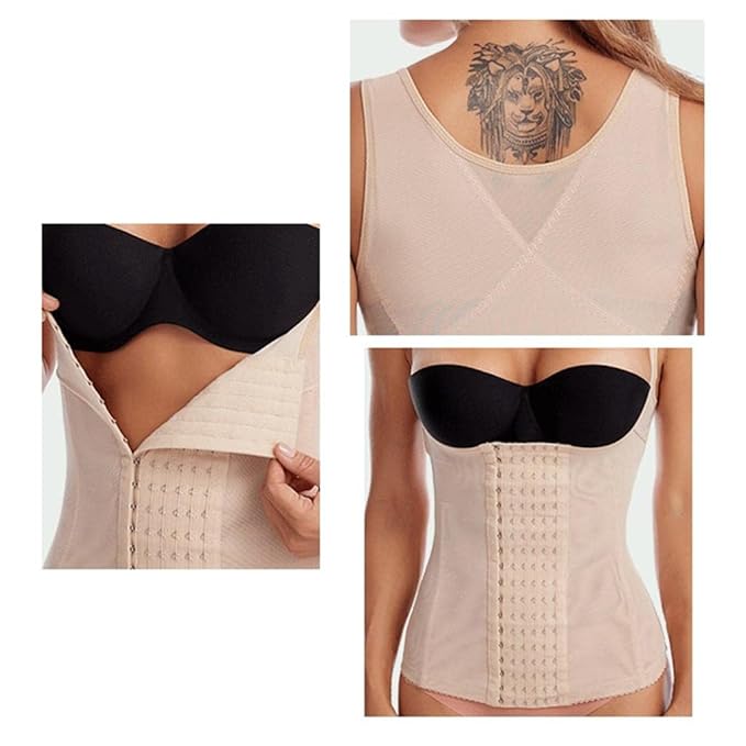 Women’s Waist Trainer Tank Top Shapewear – Adjustable Hook Corset Vest, Tummy Control Slimming Body Shaper, Seamless Compression Undergarment – S to 5XL Sizes