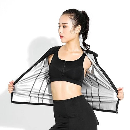 Curvear®️Sauna Suit for Women Weight Loss Sauna Jacket Workout Fitness Sweat Hooded Jacket