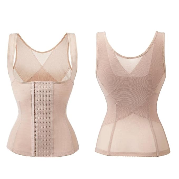 Women’s Waist Trainer Tank Top Shapewear – Adjustable Hook Corset Vest, Tummy Control Slimming Body Shaper, Seamless Compression Undergarment – S to 5XL Sizes