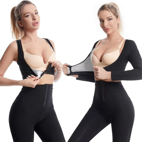 Curvear®️Women Weight Loss Upper Arm Slimming Shaper Posture Corrector Top Shapewear Post Sweat Trimmer Slimmer Chest Lifter