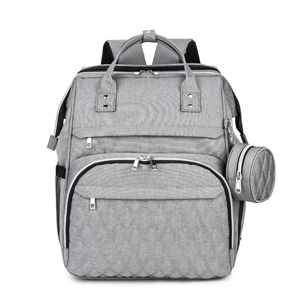 Curvear®️Diaper Bag Backpack with Changing Station, Diaper Bags for Baby Boys Girls,Portable Foldable Travel Bassinet with Changing Mat and Bed Net, Nappy Bag with Crib, Large Capacity Wide Open