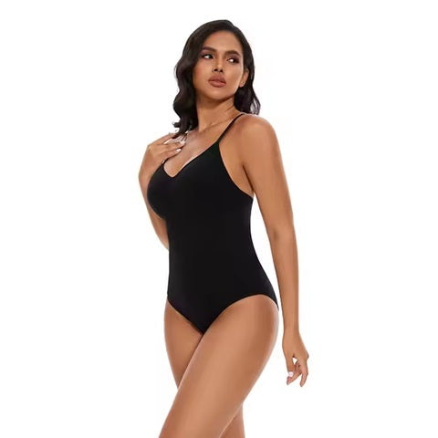 Curvear®️Seamless Slimming Jumpsuit One-piece No Padding Adjustable Shoulder Straps Women's Shaper Corset Thong Bodysuit