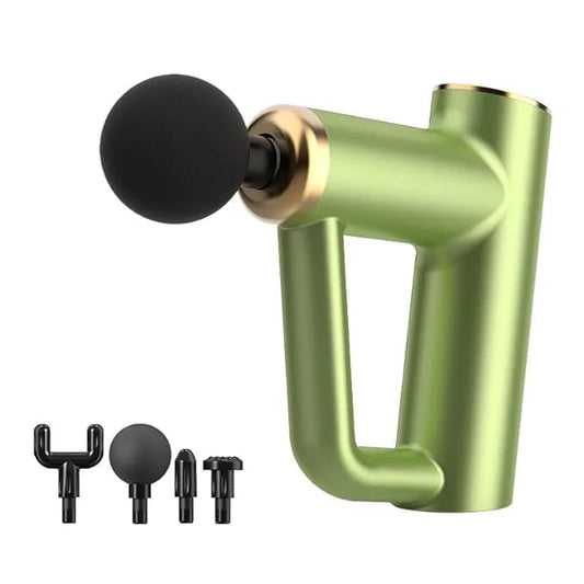 Deep Tissue Massage Gun for Pain Relief – Powerful Handheld Percussion Muscle Massager with 4 Heads, Quiet Motor & Rechargeable Battery for Athletes, Recovery, and Fitness