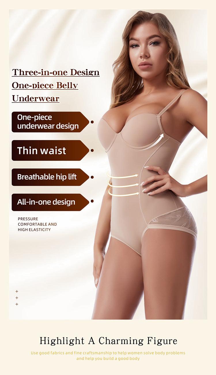 Curvear®️ Women Shapewear Bodysuit Tummy Control Body Shaper Lace Sculpting Bodysuit Seamless Waist Trainer Adjustable Straps Slimming Push Up Leotard Jumpsuit Tops with Bra