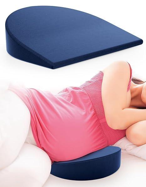 Curvear®️Pregnancy Pillow for Pregnant Women | Memory Foam Maternity Pillow Wedge for Supporting Belly, Back During Pregnancy - Provides Soft-Support