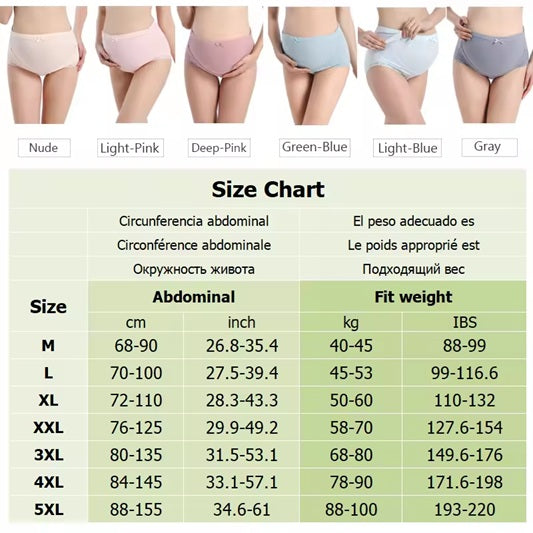Curvear High Waist Cotton Panties for pregnant Women Over Bump Maternity Underwear Pregnancy Shorts Pants With Adjustable Elastic Band.