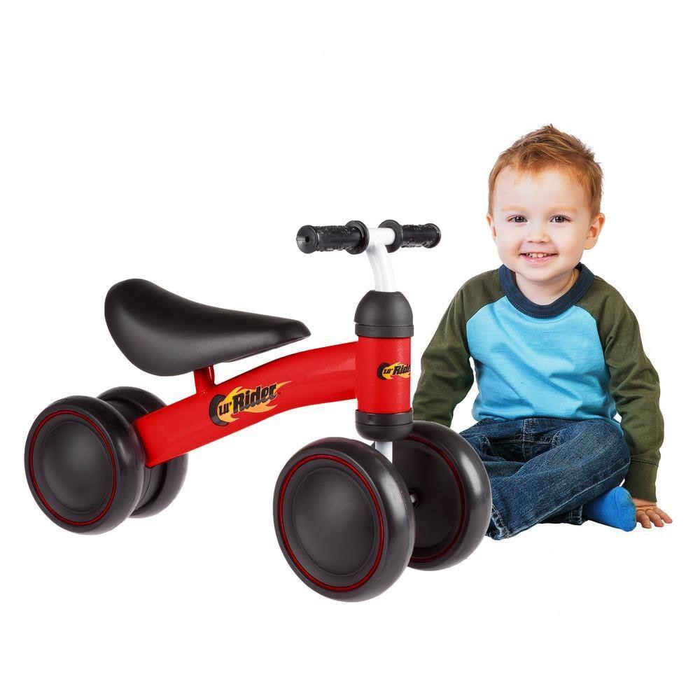 Curvear®️Children Balance Bike kids Scooter Baby Walker 1-2 Years Tricycle Bike Ride RED