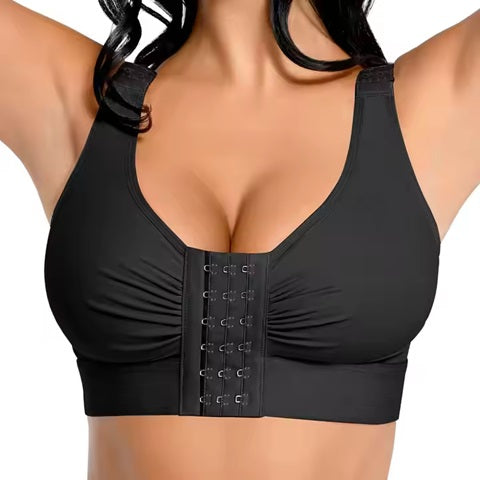 Curvear®️Women One Piece Seamless Reversible Wireless Comfort Bust Support Front Buckle Shaper Bra for Women Shapewear