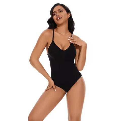 Curvear®️Seamless Slimming Jumpsuit One-piece No Padding Adjustable Shoulder Straps Women's Shaper Corset Thong Bodysuit