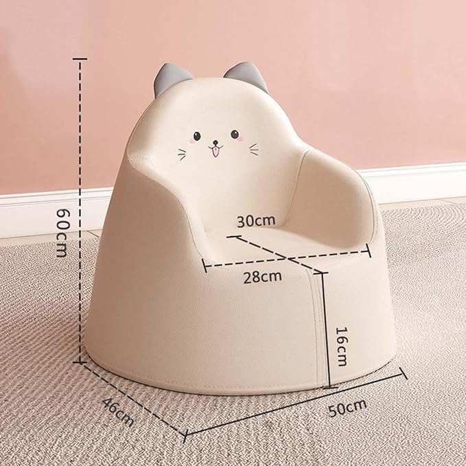 Kids Cute Cat Sofa Chair – Toddler Armchair with Ears & Face Design, Soft PU Leather, Lightweight & Comfy Seating for Boys & Girls – Nursery, Playroom, Bedroom Furniture