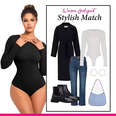 Curvear®️Shape Wear Bodysuit Jumpsuit Slim Fit Thong Body Shaper Women Yoga Long Sleeve Fitness Bodysuits for Women