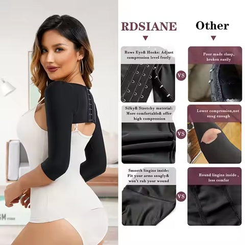 Curvear®️upper arm shaper post surgical slimmer posture corrector sleeves arm elastic compression arm shapers for women