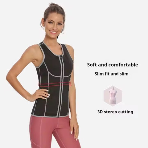 Curvear®️shapewear waist cinching women's compression vest sweatshirt sportswear fitness sauna suit for women