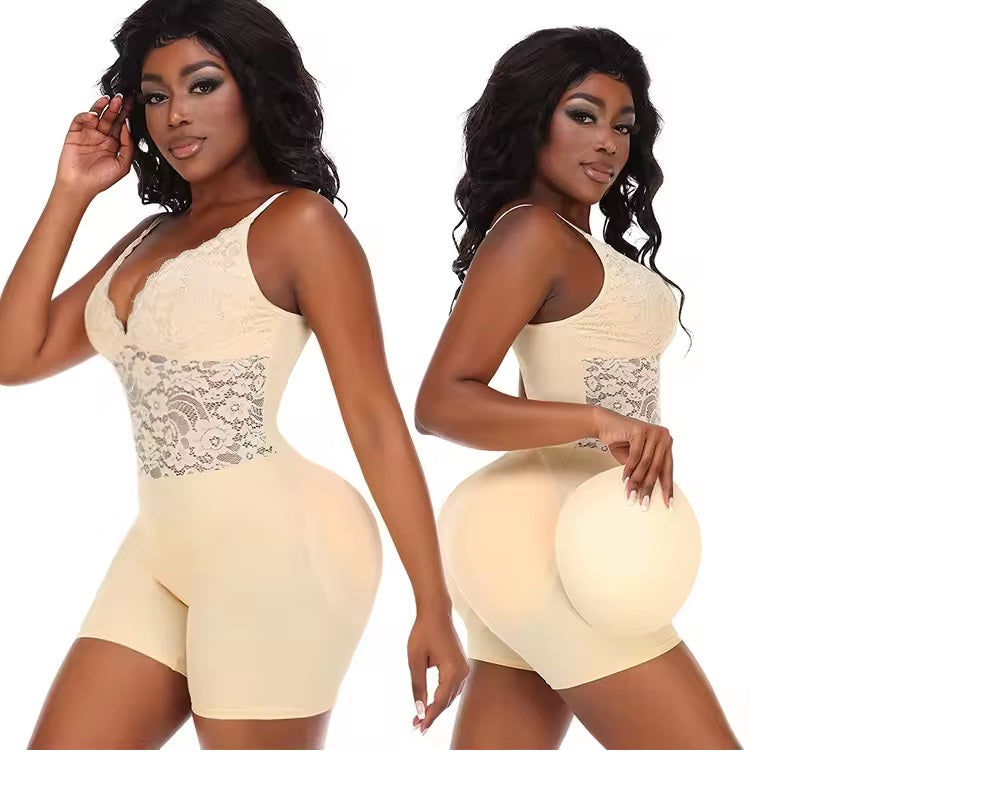 Curvear®️Butt Lifter Hip Pads Shapewear Bodysuit Women Body Shaper Open Crotch Control Panties Slimming Briefs Full Body Shapewear