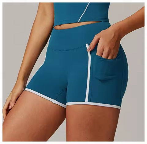 Curvear®️Yoga Shorts High Waist Hip Lift Waist Shaping Sports Pants Fitness Outer Shorts for Women