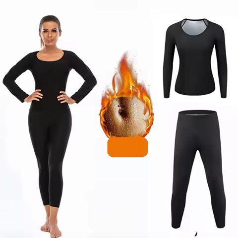 Curvear®️Plus Size Women's Weight Loss Sweat Suits Running Fitness Gym Exercise Slimming Hot Sauna Jacket and Pants