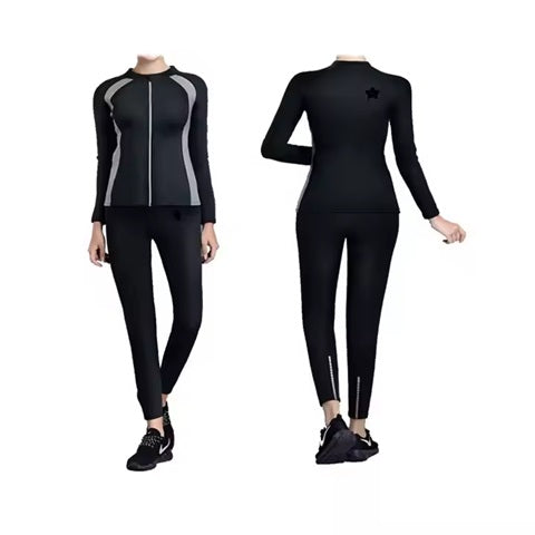 Curvearf®️Sweat Weight Loss Sauna Suit Women Neoprene Body Slimming Suit Slimming Body Shapers Trainer Long Sleeves Zipper