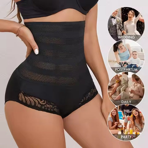 Curvear®️Tummy Control Shapewear for Women Body Shaper Slimming Panties Brief High Waist Lace Seamless Bodysuit