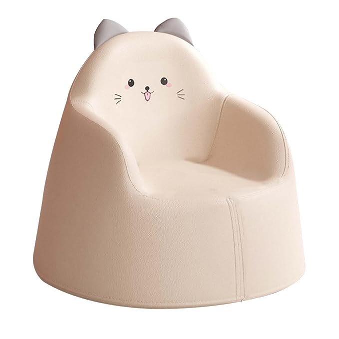 Kids Cute Cat Sofa Chair – Toddler Armchair with Ears & Face Design, Soft PU Leather, Lightweight & Comfy Seating for Boys & Girls – Nursery, Playroom, Bedroom Furniture