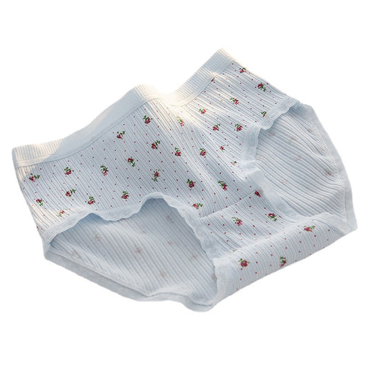 Curvear Girls' Pure Cotton Underwear – Small Flowers Lace Thread Panties for Comfort Pack 5