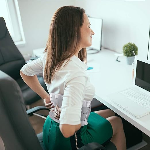 Curvear®️Brace for lower back pain, Support Belt Comfort Contoured Relief Better Posture Waist Orthopedic with adjustable strap Spine Relieves Workout, Gym Posture Correction