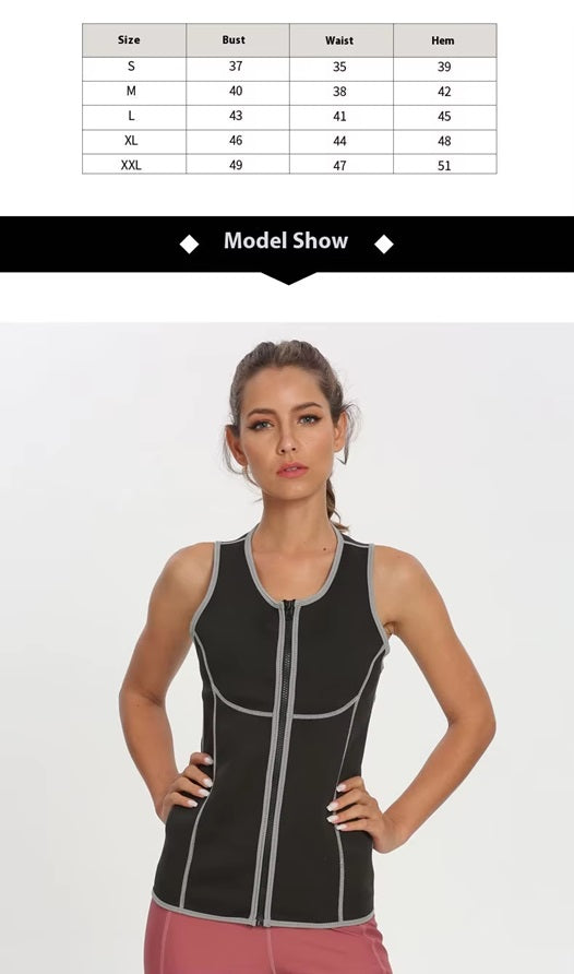 Curvear®️shapewear waist cinching women's compression vest sweatshirt sportswear fitness sauna suit for women