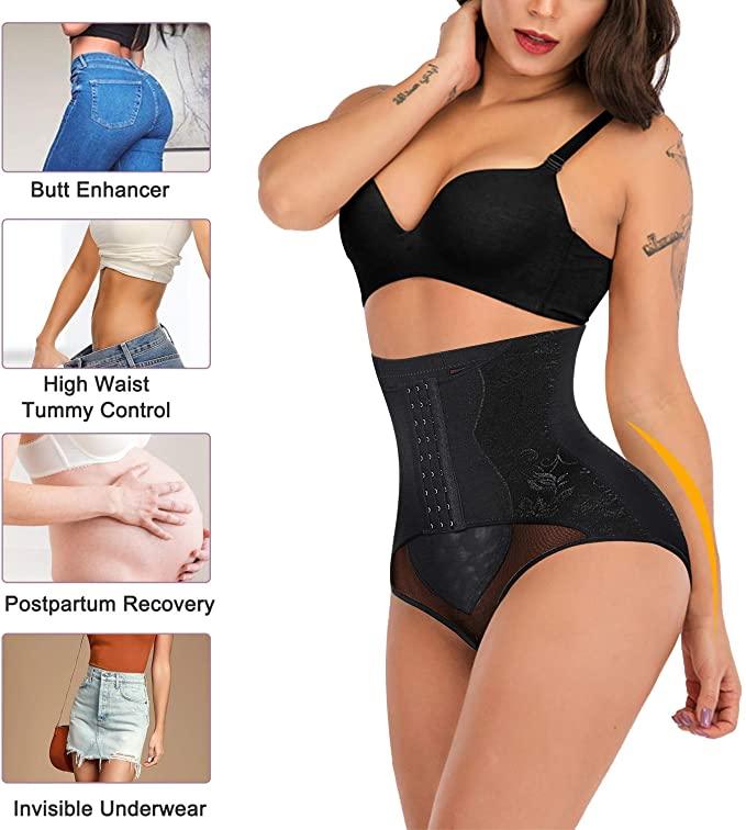 Curvear®️ Women Tummy Control, Seamless high Waist Trainer with Thong Panties, Waist Cincher Shapewear, Anti Rolling Tummy Tucker, Invisible Shaping Shaper