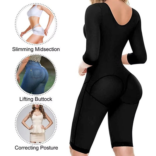 Curvear®️High Compression Tummy Control Shapewear Knee Length Shapewear, Compression Garment