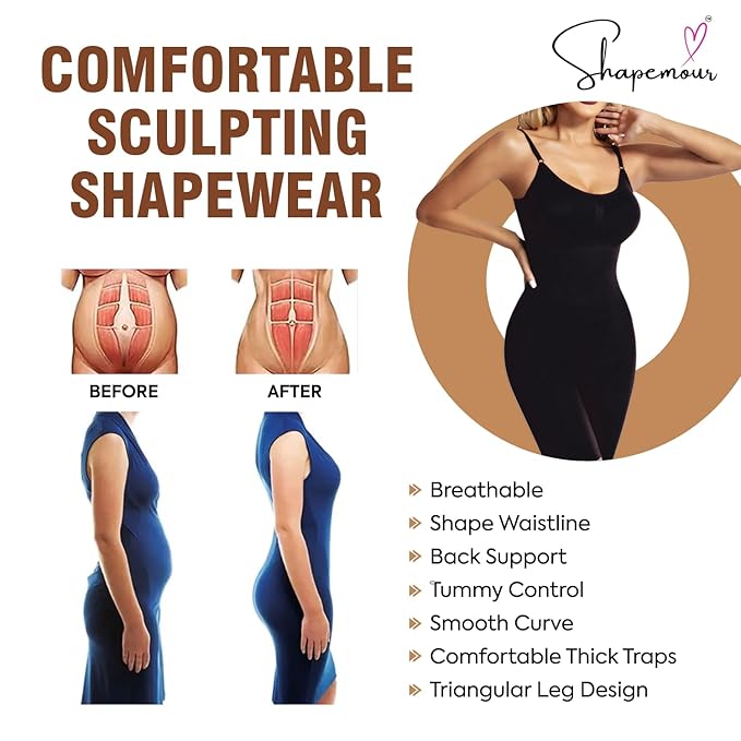 Curvear®️Seamless Shapewear Slimming Tummy Control Full Body Shaper Strong Compression Sculpt Shapewear Bodysuit