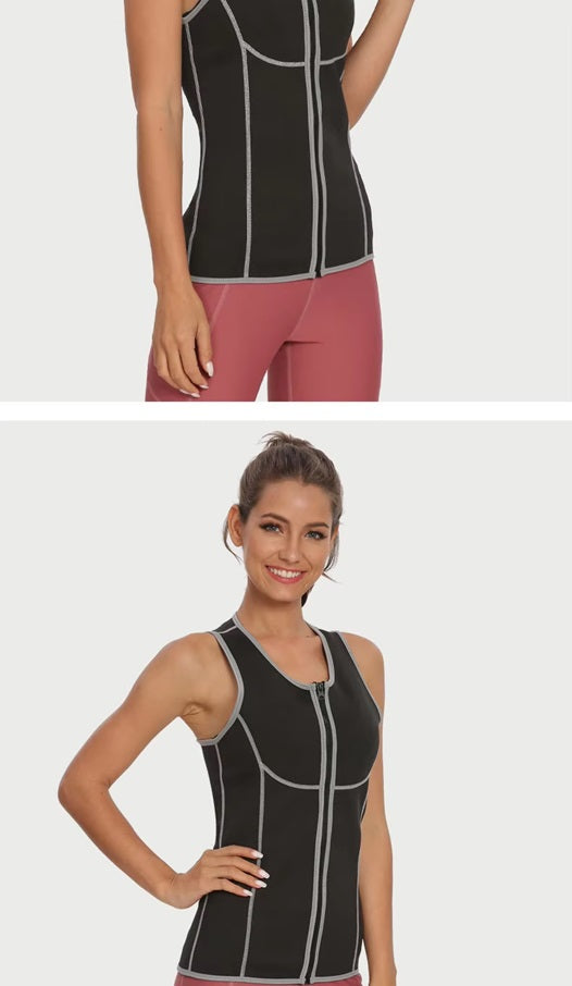 Curvear®️shapewear waist cinching women's compression vest sweatshirt sportswear fitness sauna suit for women