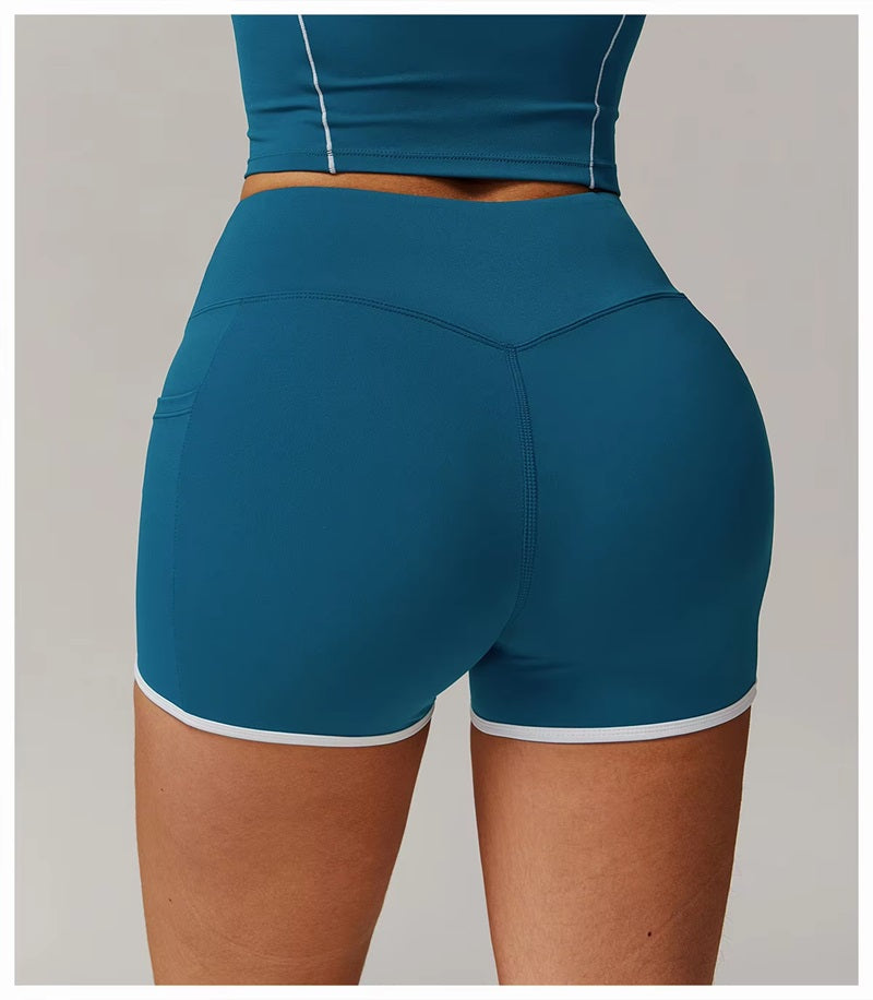 Curvear®️Yoga Shorts High Waist Hip Lift Waist Shaping Sports Pants Fitness Outer Shorts for Women