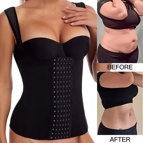 Women’s Waist Trainer Tank Top Shapewear – Adjustable Hook Corset Vest, Tummy Control Slimming Body Shaper, Seamless Compression Undergarment – S to 5XL Sizes