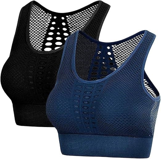 Curvear Seamless High Impact Sports Bra for Women, Hollow Fabric Keep You Cool And Dry for The Most intense Workouts 2 pack