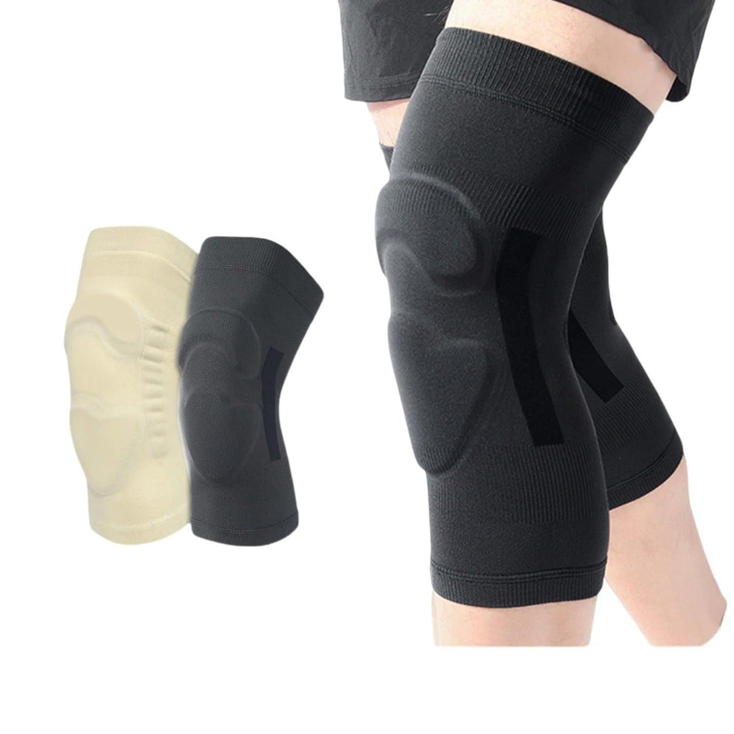 Curvear Knee Compression Brace with Patella Gel Pads for Workout & Arthritis Relief, ACL Support, 1 Pair
