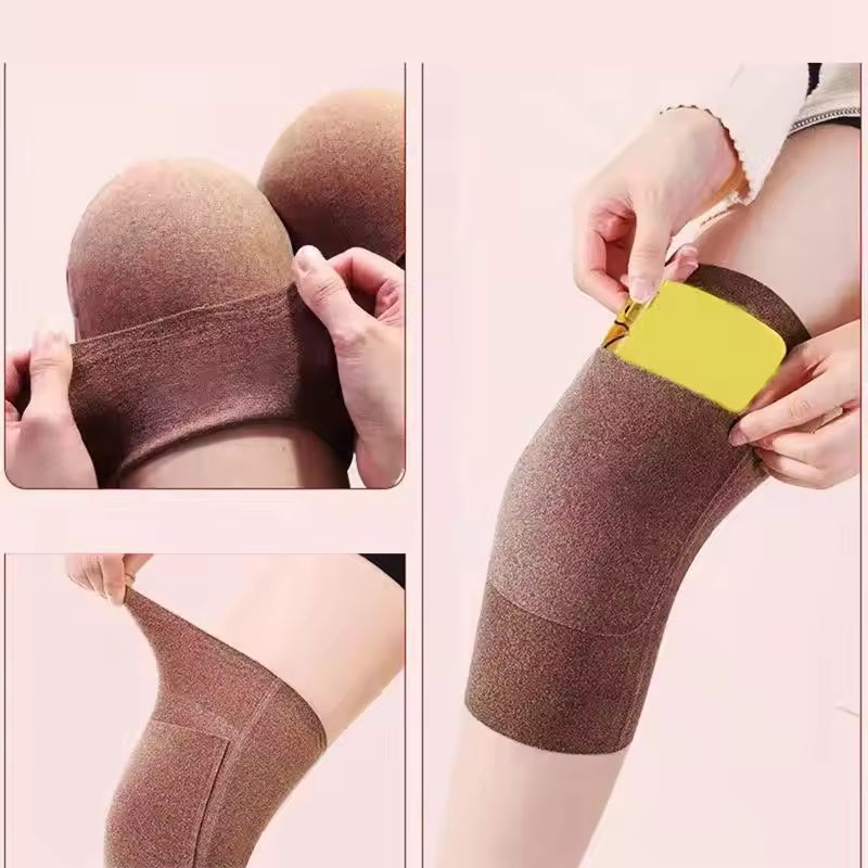 Curvear 1 Pair Winter Warm Knee Pads for Women Men Knee Protector for Cold Legs Running