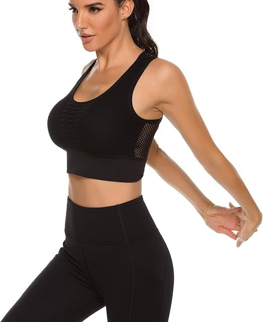 Curvear Seamless High Impact Sports Bra for Women, Hollow Fabric Keep You Cool And Dry for The Most intense Workouts 2 pack
