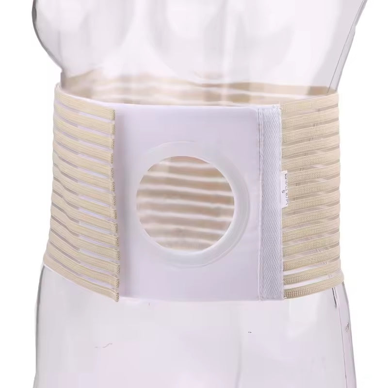 Curvear Abdominal Back Support Belt for Stoma Fixation and Hernia Prevention, lightweight and adjustable.