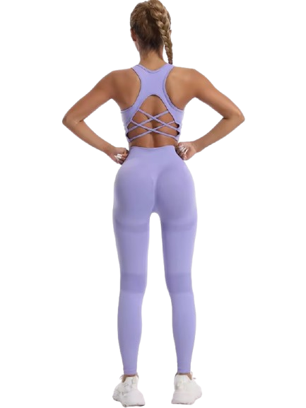 Curvear Women's Seamless Fitness Tracksuit Set: Comfortable, Breathable, High-Waisted Leggings and Supportive Sports Bra
