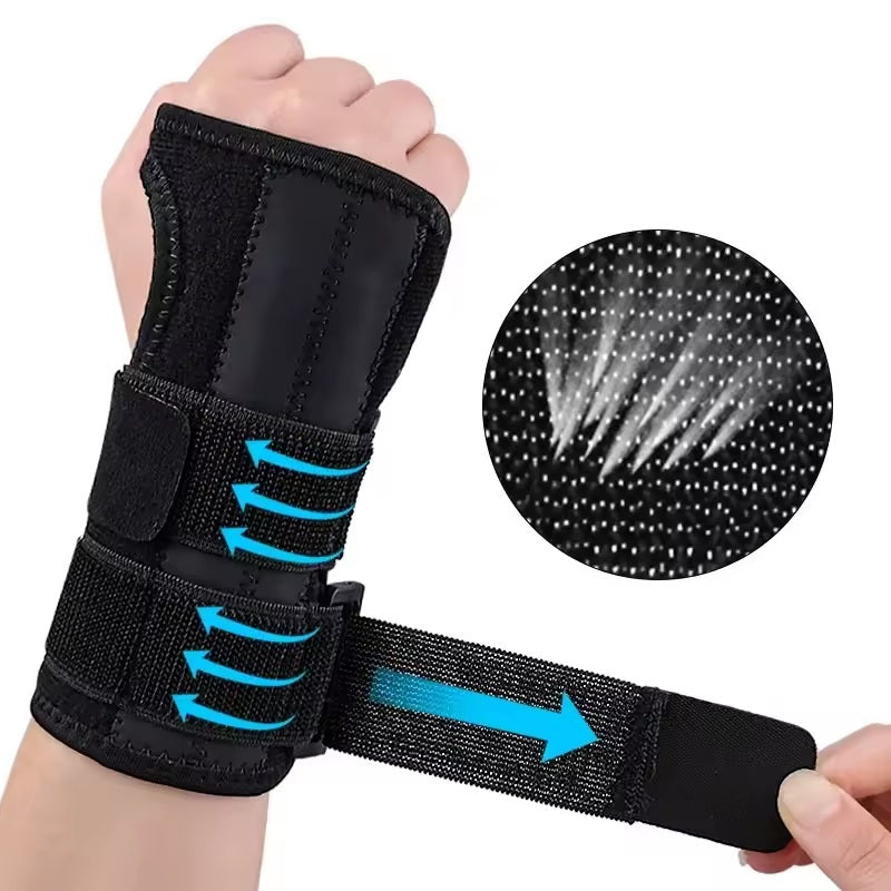 Curvear Wrist Splint for Carpal Tunnel Institutes, Night Support, Hand Splint with 3 Stationary Adjustable Wrist Support Braces, 1Pair