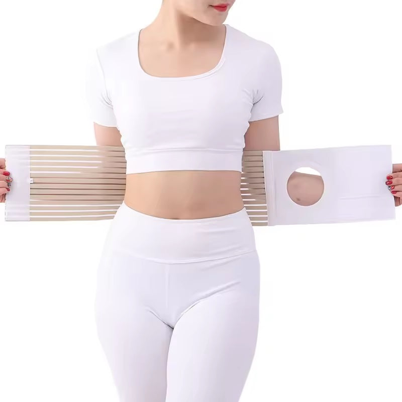 Curvear Abdominal Back Support Belt for Stoma Fixation and Hernia Prevention, lightweight and adjustable.