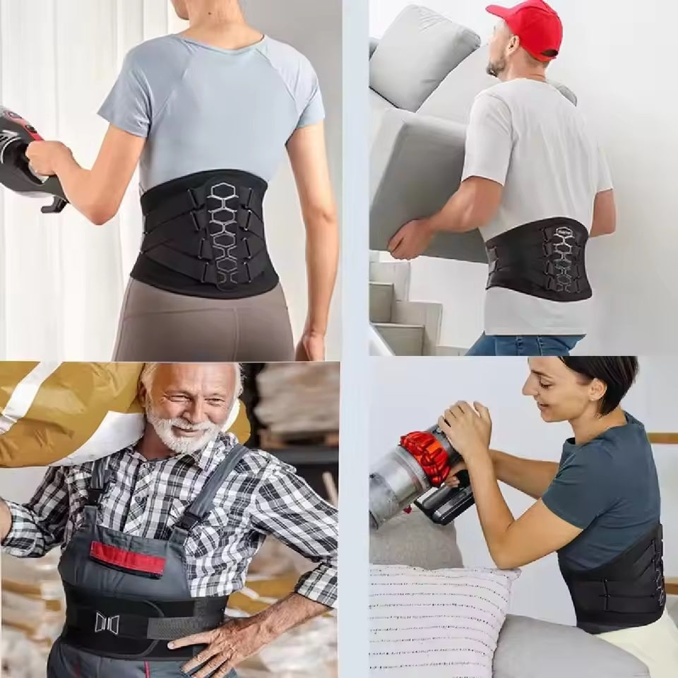 Curvear Support Belt for Lower Back Pain Relief, Medical Grade Back Brace with Lumbar Pad for Women & Men, Anti-skid Lumbar Support for Herniated Disc