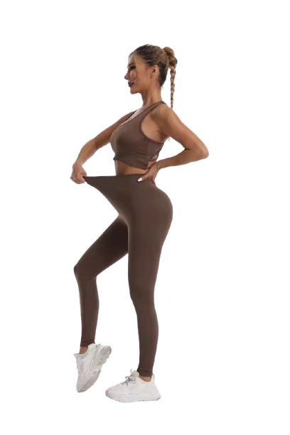 Curvear Women's Seamless Fitness Tracksuit Set: Comfortable, Breathable, High-Waisted Leggings and Supportive Sports Bra